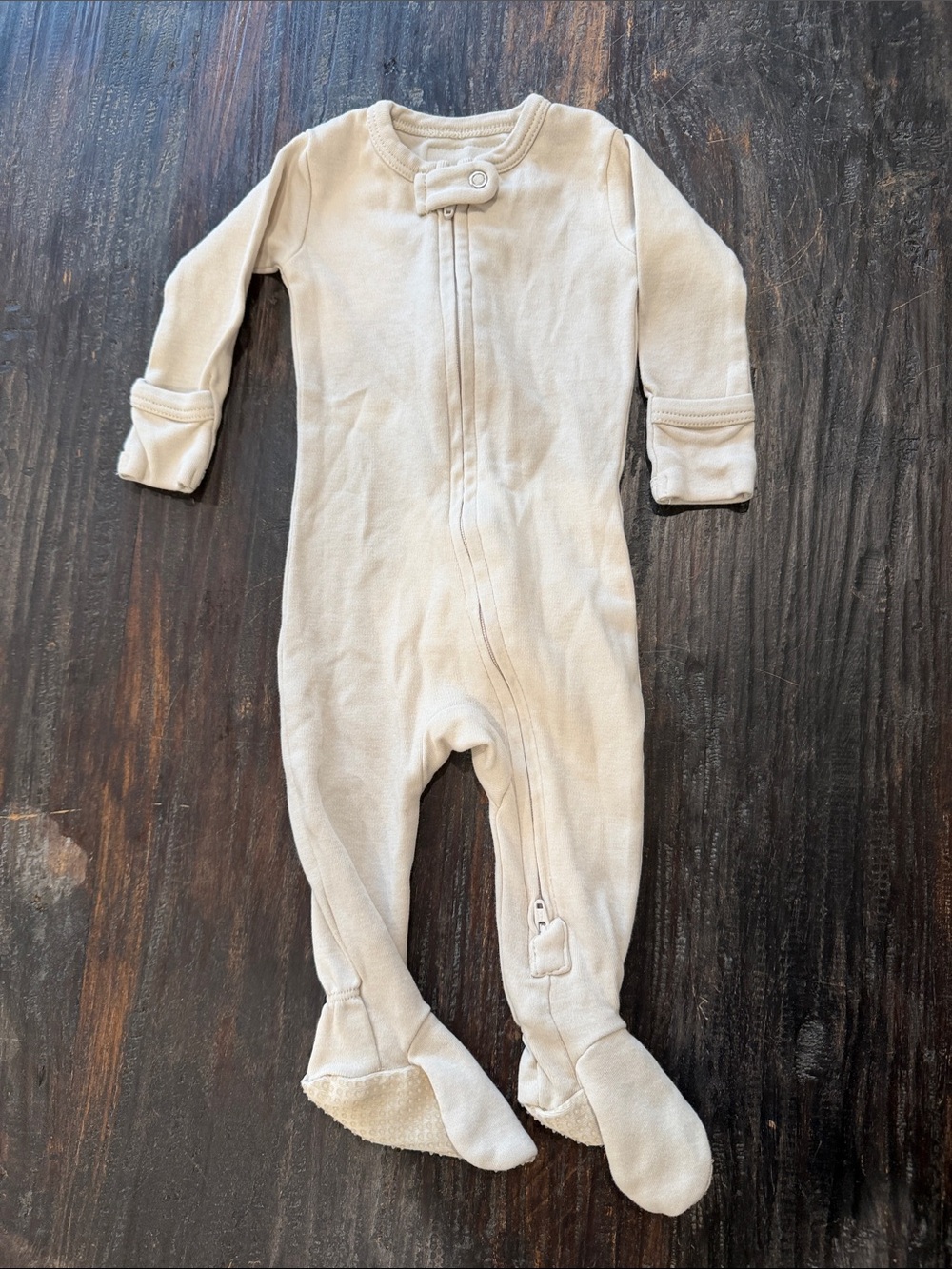 L'ovedbaby Cream Footed Zip-Front One-Piece